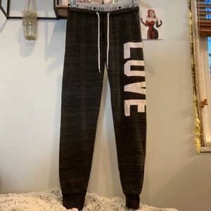 Papaya Fleece Love Graphic Drawstring Sweatpants